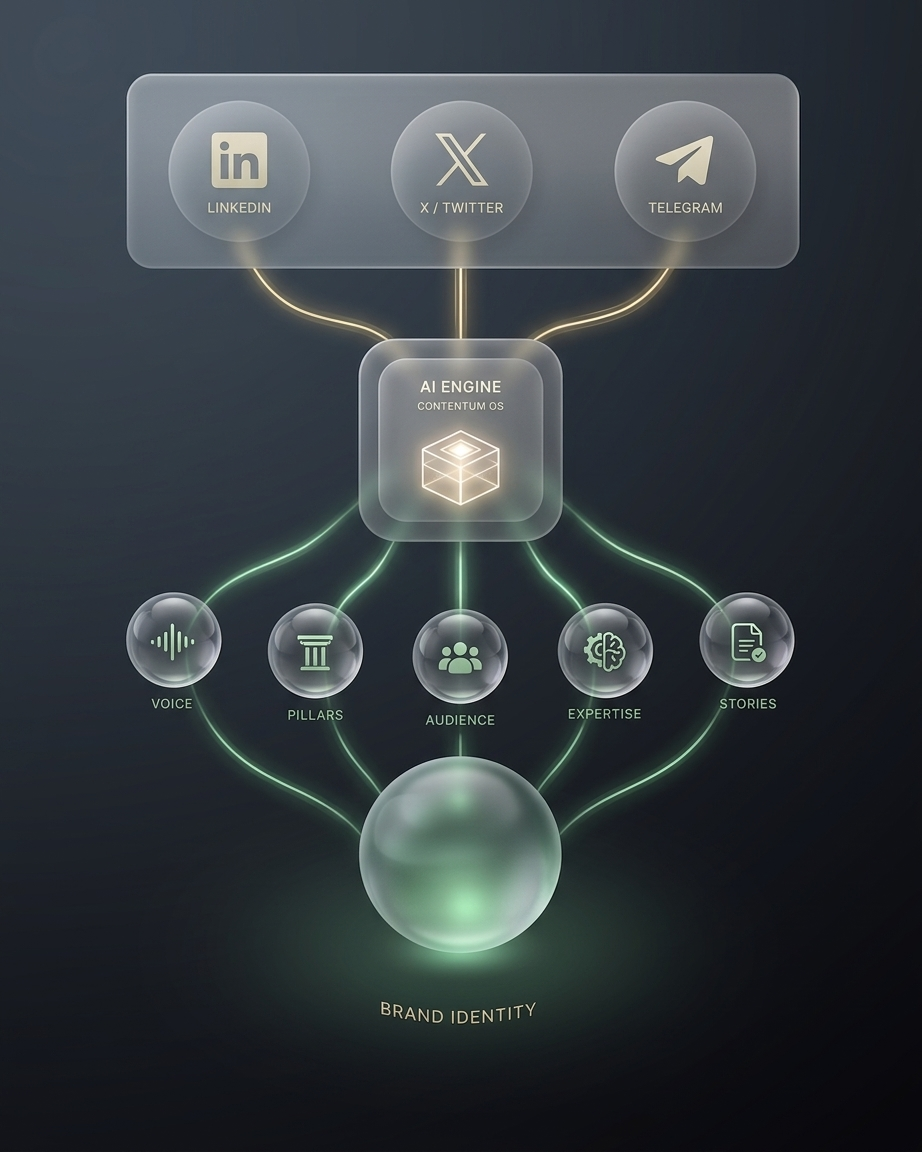 Brand graph — AI engine connecting brand identity to publishing platforms